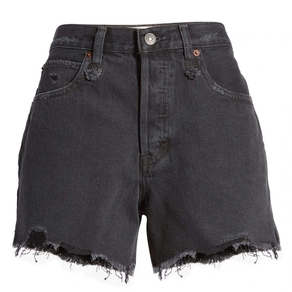 NWT Free People Makai Cut Off Denim Shorts Distressed black - Picture 1 of 16